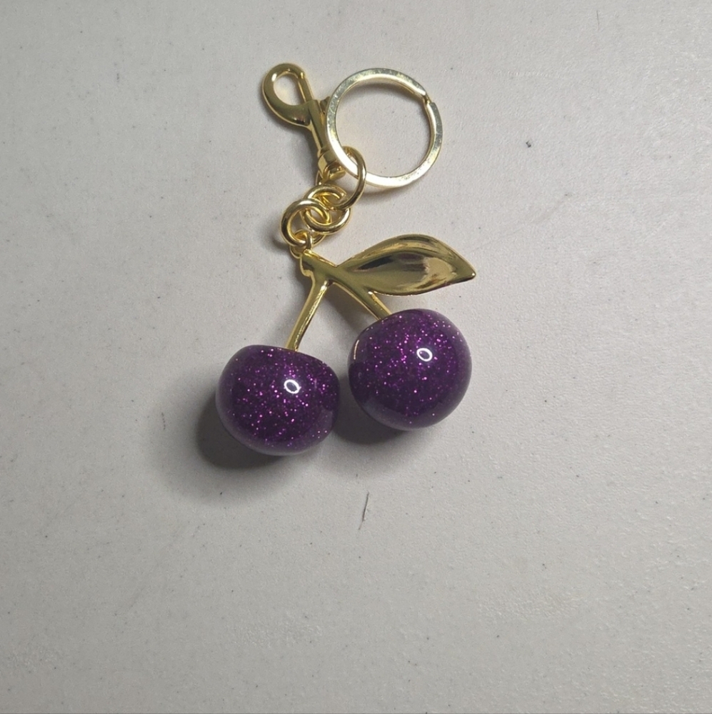 Purple Cherry Keychain Accessory - Picture 2 of 2